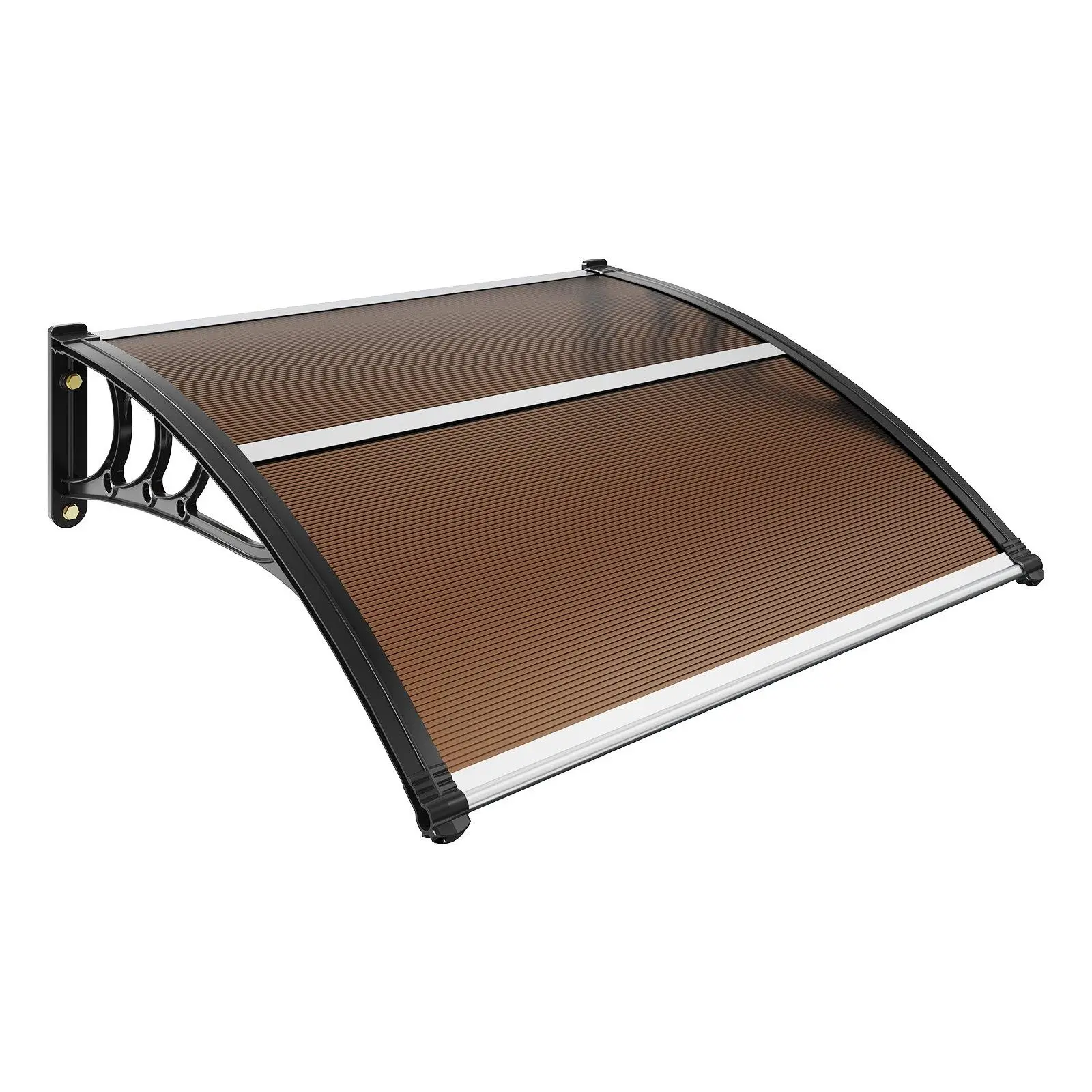 VEVOR 40"x40" Residential & Commercial Window Door Awning Canopy, 6mm Thick Aluminium Frame, UPF 50+ Polycarbonate Hollow Sheet, Easy Installation for Sun, UV, Rain, Snow Protection