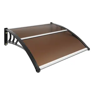 TikTokShopBlackFridayVEVOR Window Door Awning Canopy 40" x 40", UPF 50+ Polycarbonate Entry Door Outdoor Window Awning Exterior, Front Door Overhang Awning for Sun Shutter, UV, Rain, Snow Protection, Hollow Sheet