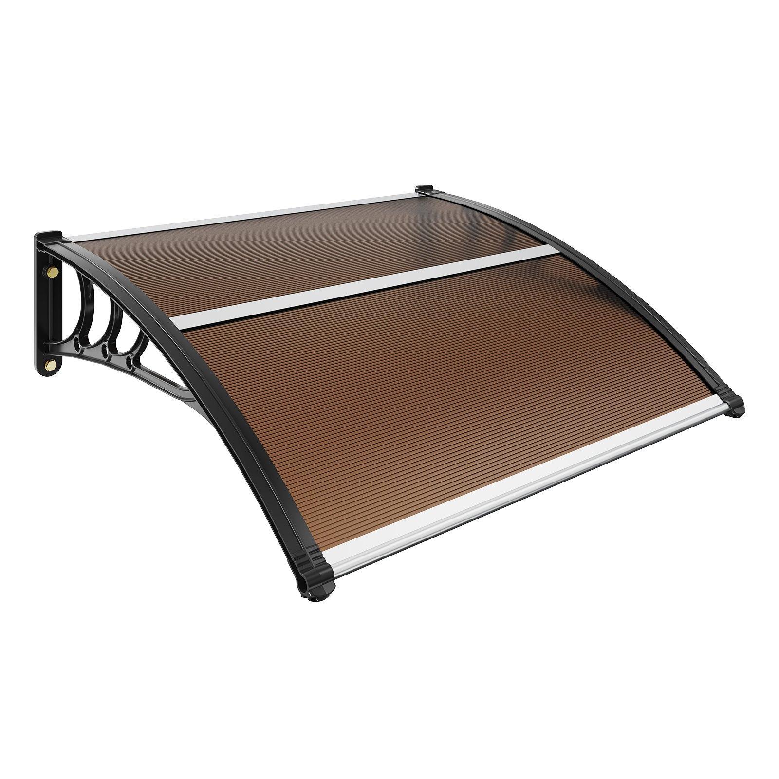 VEVOR Window Door Awning Canopy 40" x 40",  UPF 50+ Polycarbonate Entry Door Outdoor Window Awning Exterior, Front Door Overhang Awning for Sun Shutter, UV, Rain, Snow Protection, Hollow Sheet