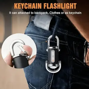 Portable Rechargeable Bright Keychain Flashlight Phone Charger, 2026 Keychain Led Flashlight,Super Bright Mini Keychain with Mobile Power & Waterproof,7 Lighting Modes for Camping Hiking