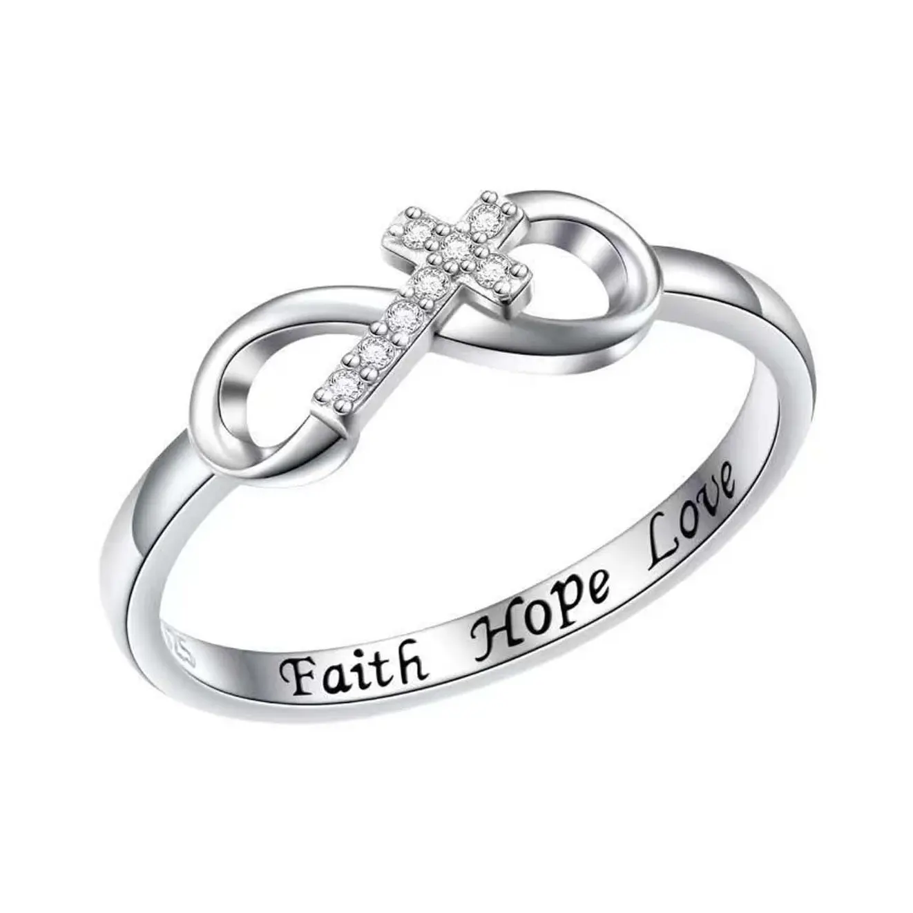 Zircon cross 8-shaped ring bow fashionable letter all-match couple gift party accessories