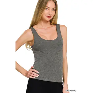 Zenana Double Layered Double Scoop Tank Top