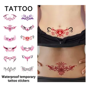 12 Pcs Glow-In-The-Dark Succubus Waterproof Temporary Tattoos, Tattoo Stickers, Long-Lasting Water-Resistant Fake Tattoos for Women, Suitable for Stomach, Chest, Back Waist