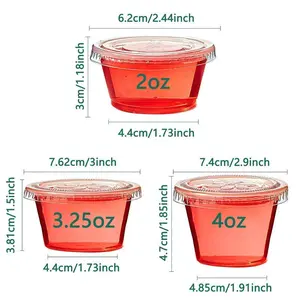 2oz, 3.25oz, 4 oz Leak-Proof Sauce & Snack Cups, Food Containers  – TikTok Trending Pack marker with lids Portable home fruit food storage reusable prep meal on-the-go outdoor use compartment snack produce condiment to-go dry Disposable