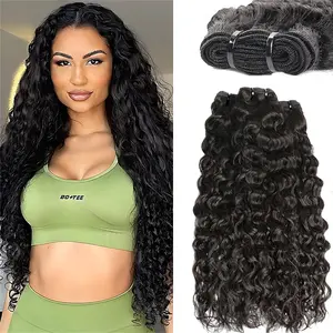 Water Wave Bundles Human Hair 14-28 Inch 1/3/4 Bundles 12A Brazilian Hair Wet and Wavy Human Hair Bundles Natural Color