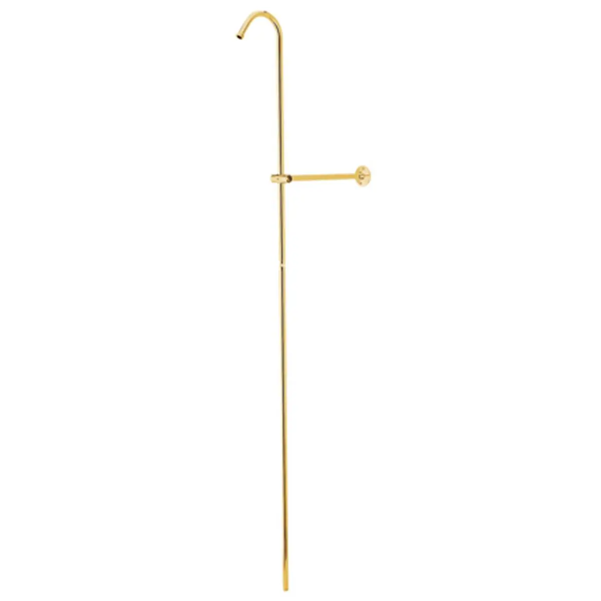 Kingston Brass Polished Brass Wall-Mount Shower Riser and Supports - Wall-Mounted Showerheads & Handheld Showers Accessory, 1mm Thickness, 62in Riser, 12-3/8in Support, Tarnish-Resistant, Standard Art No.