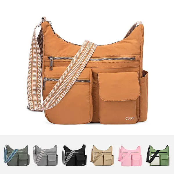 CLUCI falldealsforyou Waterproof Nylon Crossbody Bags For Women Trendy Fashion Lightweight Shoulder Bag REID Purse For Ladies 12.9 Inch iPad Pro Gift