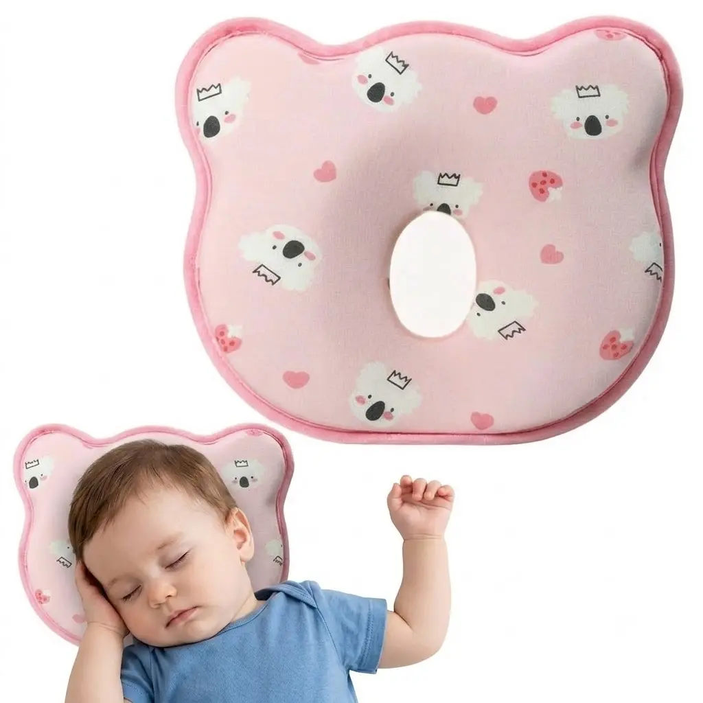 Memory Foam Baby Pillow for Newborns - Machine-Washable Neck Support Pillow to Prevent Flat Head Memory Foam Baby Pillow for Newborns - Machine-Washable Neck Support Pillow to Prevent Flat Head
