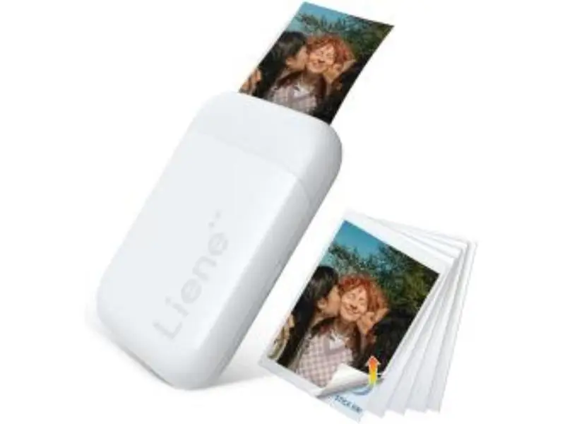 Liene ZPP110W-WW1 2 x 3 in. White PR Pearl K100 Photo Printer with Zink Paper, 10 Sheets