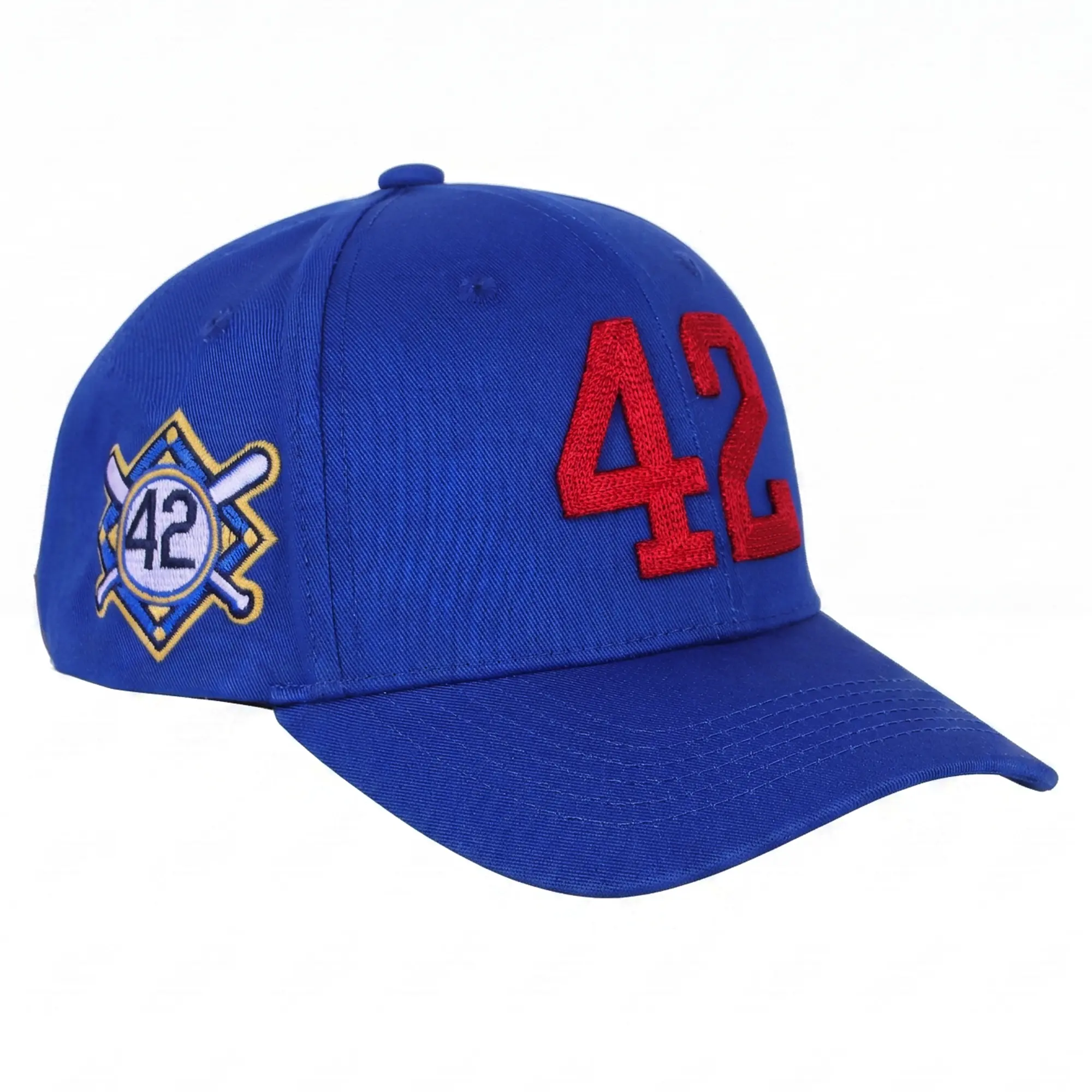 ROBINSON 42 Blue Men's and Women's Vintage Embroidered Flat-Brimmed Cap Hip Hop Peaked Cap Team Baseball Cap Adjustable
