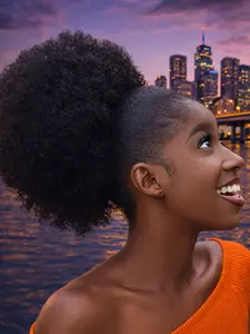 Afro Puff Drawstring Ponytail for Black Women, Short Kinky Curly Afro Ponytail Synthetic Hair Puffs, Premium Medium Brown Afro Bun Drawstring Ponytail for Women Girls (8Inch,Black Brown)