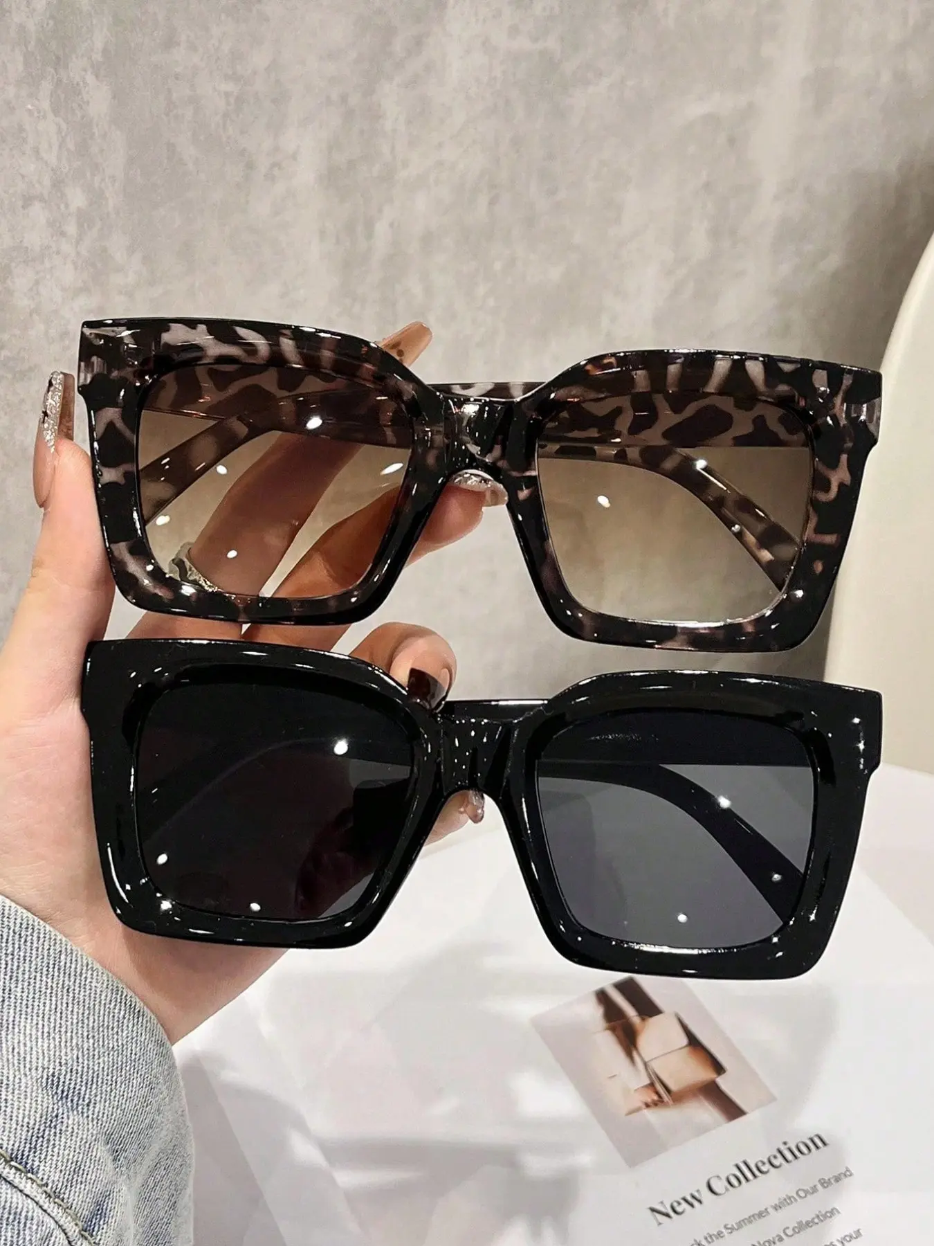 Women's Square Sunglasses, Vintage Classic Decorative Style, Ideal for Beach Vacation, Fashionable Accessory for All Seasons, Trendy Beach Eyewear