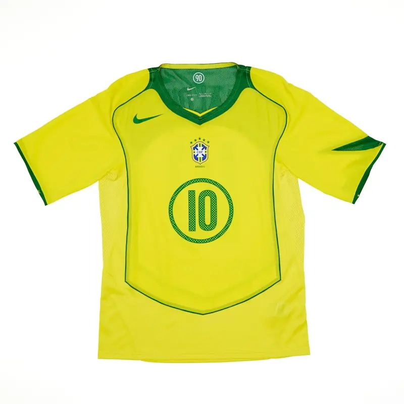 Nike Total 90 Brazil Ronaldinho 2004 Reissue Jersey Opti Yellow/Apple Green (men) by StockX