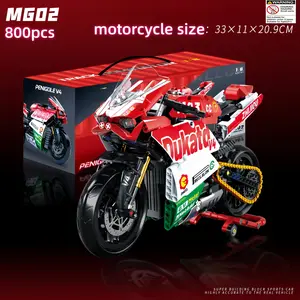 1:8 Scale Sport Motorcycle Building Blocks Set, Technical Model Kit for Boys, Kids Birthday Gift, 800+ Pieces, Compatible with Standard Bricks