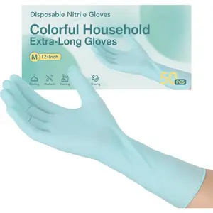 12-Inch Extended Disposable  Gloves, Latex-Free , Full Palm Textured Grip, Multipurpose