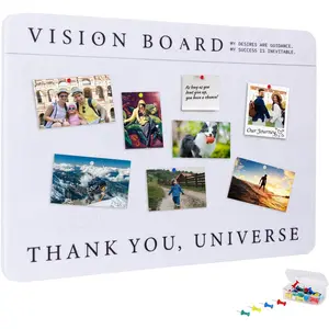 Vision Board,  Bulletin Boards Decorative Felt Pin Board, Minimalist Dream Board for Manifesting Supplies, Foldable Picture Board, DIY Prayer Board with Pushpins for School, , Office
