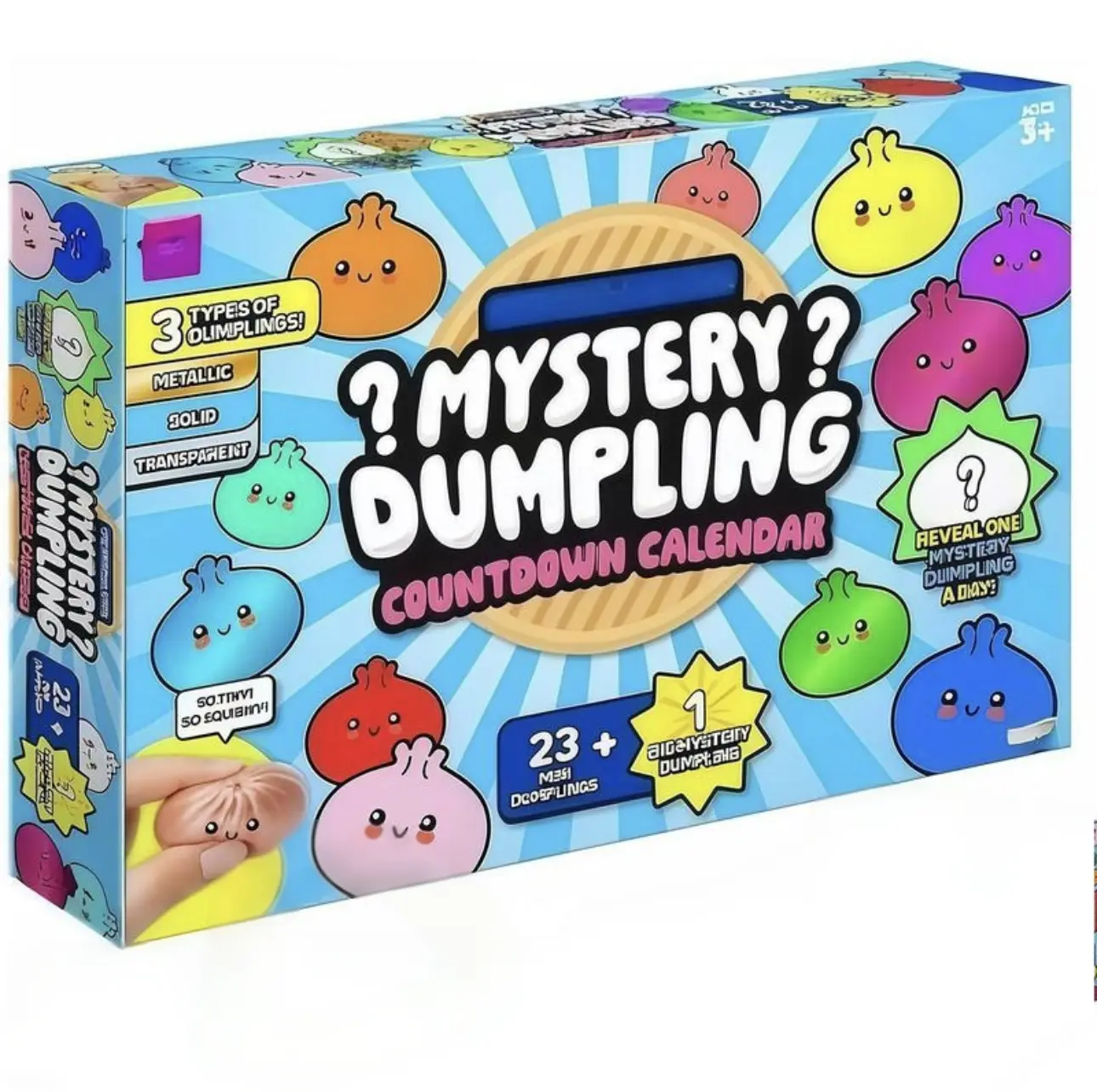 2026 Dumpling Squishy Advent Calendar, 24pcs Mini Funny Bao Bun, Mystery Countdown Box, Stress Relief Sensory Fidget, Random Surprise Gifts for Adults & Teens, Squishy Steamed Bun