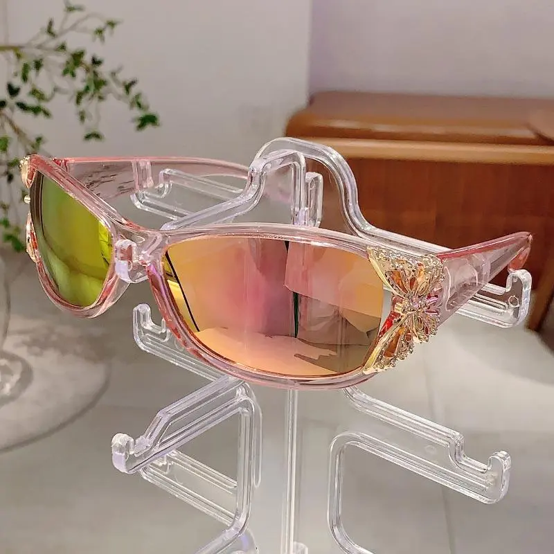 XUH Wrap Around Butterfly Sunglasses for Women Men UV400 Protection Polarized Lens Baby Pink Eyewear Driving Fishing Accessories