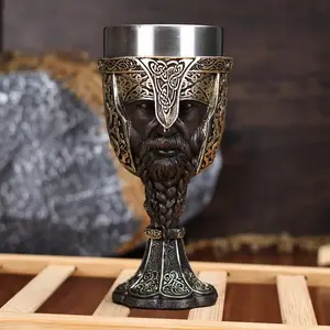 Viking Norse Chalice Beer Mug, Drinkware, Medieval Themed Party Gift for Men, Halloween, Whiskey, Alcoholic Gifts, Christmas Goblet, Cups, Mug Hot And Cold