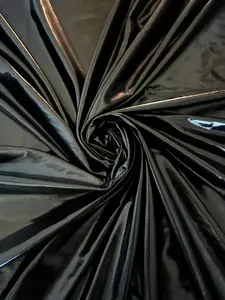 Black Glossy Coated Spandex Pleather