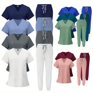 Factory Direct Fashionable Top Uniforms Scrubs Sets Uniforms Dentist Spandex Jogger Scrub Suit Hospital Nursing Scrubs