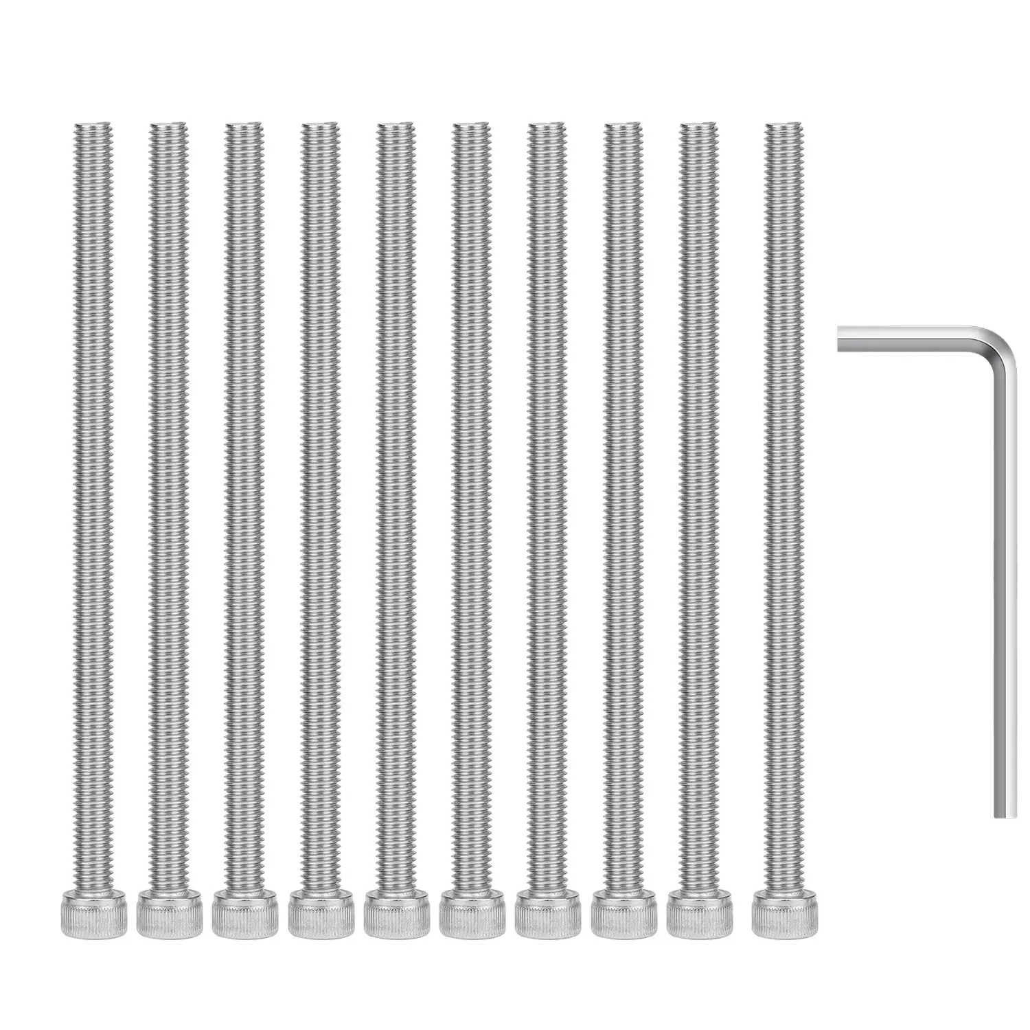 10 count M5 x 90mm, Thread Pitch 0.8mm, 304 Stainless Steel (18-8) Hex Socket  Cap Screws, Fully Threaded, Toys, Lights