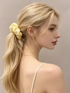 8-Pack Korean Bubble Pleated Hair Ties, New Fresh Color Fabric Fat Bow Headbands, Casual All-Season Hair Accessories, Scrunchie, Hair Scrunchies