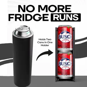 Double Drink Holder 12oz Can Holder for Two Cans Stacked Vertically 3D Printed Durable Slide to Reload Design Perfect for Tailgates Parties or Long Days Outside Made in the USA