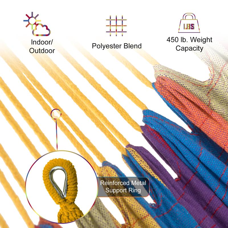 Hammock with Stand Included 450lb Capacity Steel Stand, Premium Carry Bag Included and Two Anti Roll Balance Beam