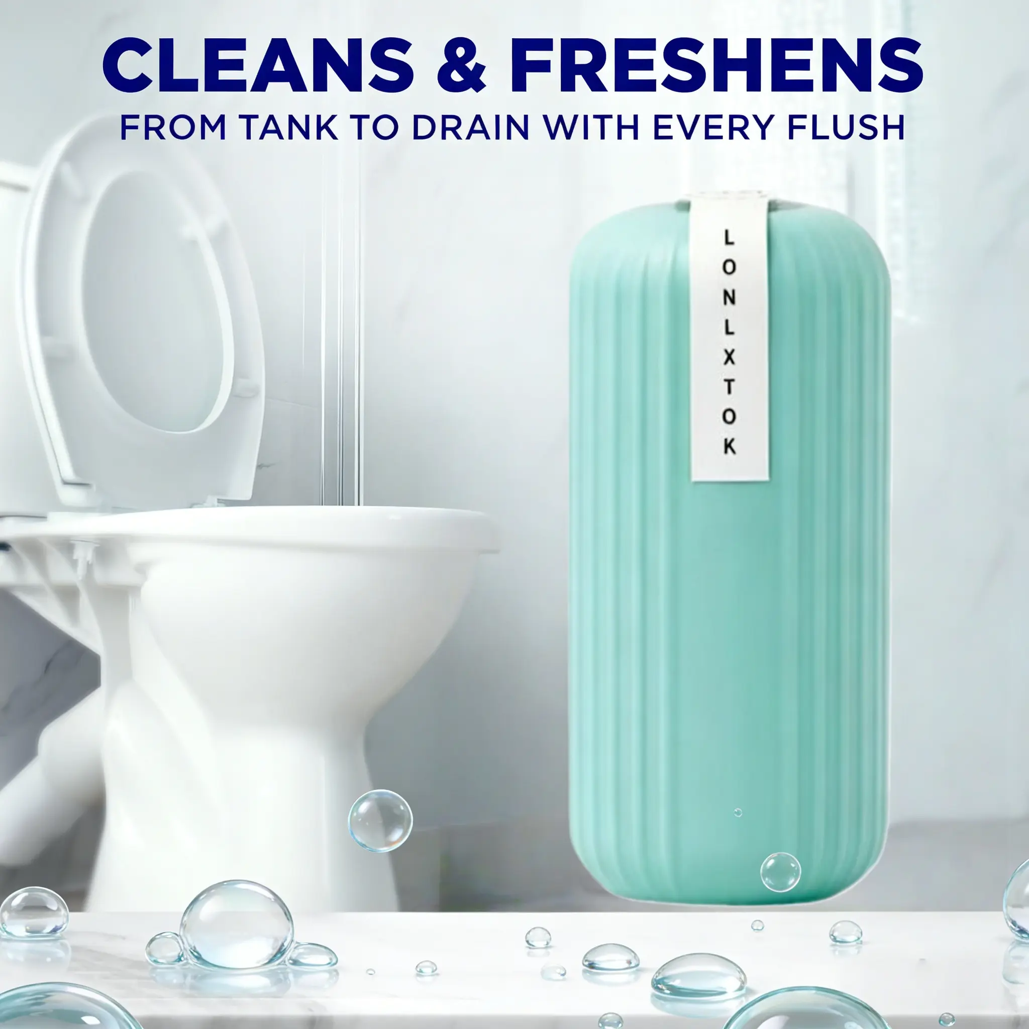 LONLXTOK Hands-Free Toilet Cleaning Gel - Bathroom Cleaning Tool, Automatic Magic Bottle Design, Tough Stain Fighter, Deodorizer, 120-Day Freshness, Household Supply, Deep Clean