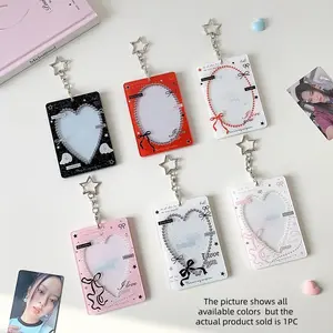 High-Style Trendy Star Fan Girl Celebrity Merchandise Hard Card DIY Case, Student ID Meal Card Work Badge Holder, Bag Decoration Pendant, Starry Pattern