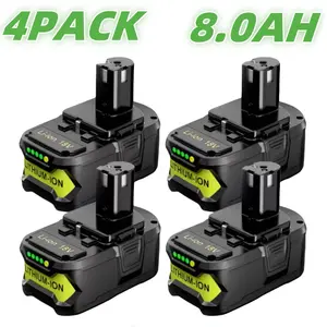 P108 8Ah 18Volt Replacement Battery for Ryobi 18V Lithium Battery P102 P103 P104 P105 P107 P108 P109 P190 P122 Cordless Tool Battery Packs