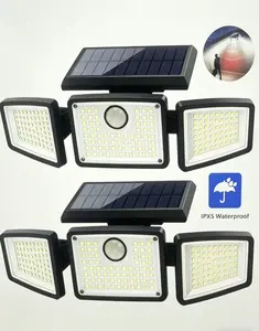 Super Bright 368LED Solar Powered Wall Light Motion Sensor IP65 Waterproof Security Light For Outside Yard Garage