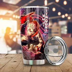 [New Anime Drinkware - Sale Up To 35%] Yuji Itadori Tumbler Cup, Jujutsu Kaisen Anime Galaxy Manga Style, Shonen Warrior Coffee Cup, Cosmic Manga Drinkware For Otaku