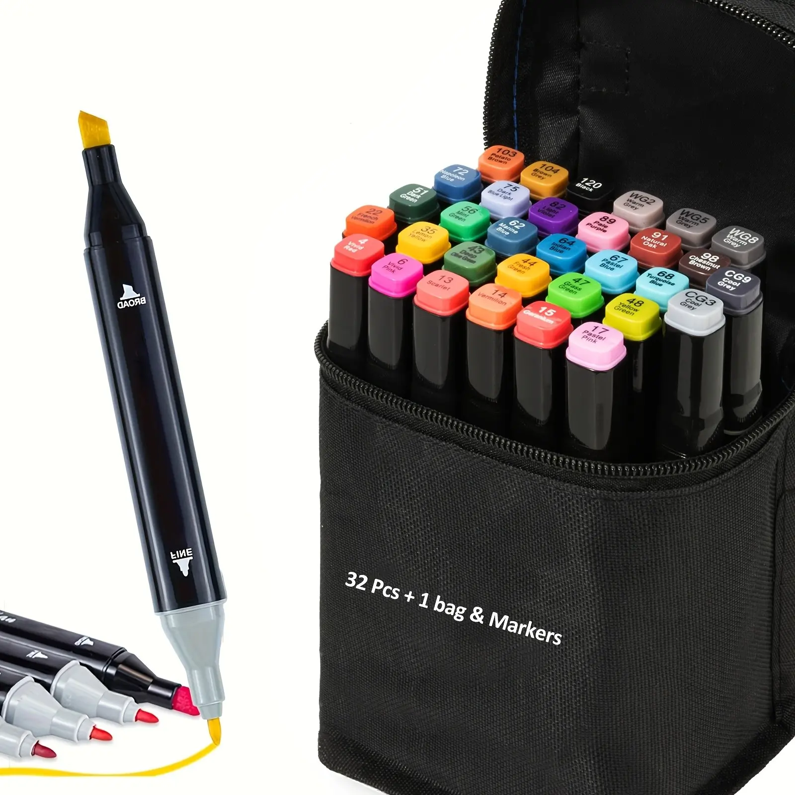 32/75+5/100/171+1 Colors Markers Set, Christmas Gift, Dual Tips Blender Art Markers for Drawing, Permanent Sketch Markers for Adult Coloring, Adults Coloring And Artist Illustration, Making Christmas Cards, Christmas And New Year Gifts