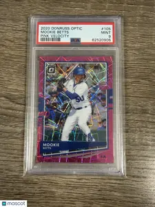 2020 Panini Donruss Optic Pink Velocity Prizm /199 Mookie Betts #105 PSA 9