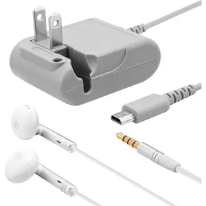 DS Lite Charger, DS Charger Cable NDS Lite AC Adapter for Nintendo NDSL DS Lite Power Cable & Charging Cord with Earbuds Kit 5.2V 450mA (110-240v)