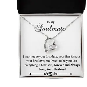 To my soulmate - I might not be your first date ... Forever Love Necklace Set with Earring anniversary gift