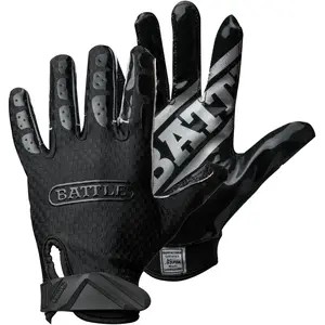 Battle Sports Youth TripleThreat UltraTack Football Gloves - Black