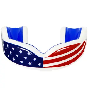 Oral Mart USA Flag Mouth Guard for Kids - Youth American Flag Sports Mouthpiece for Flag Football, Karate, Boxing, Sparring, Rugby, MMA, BJJ, Rugby, Martial Arts,Taekwondo