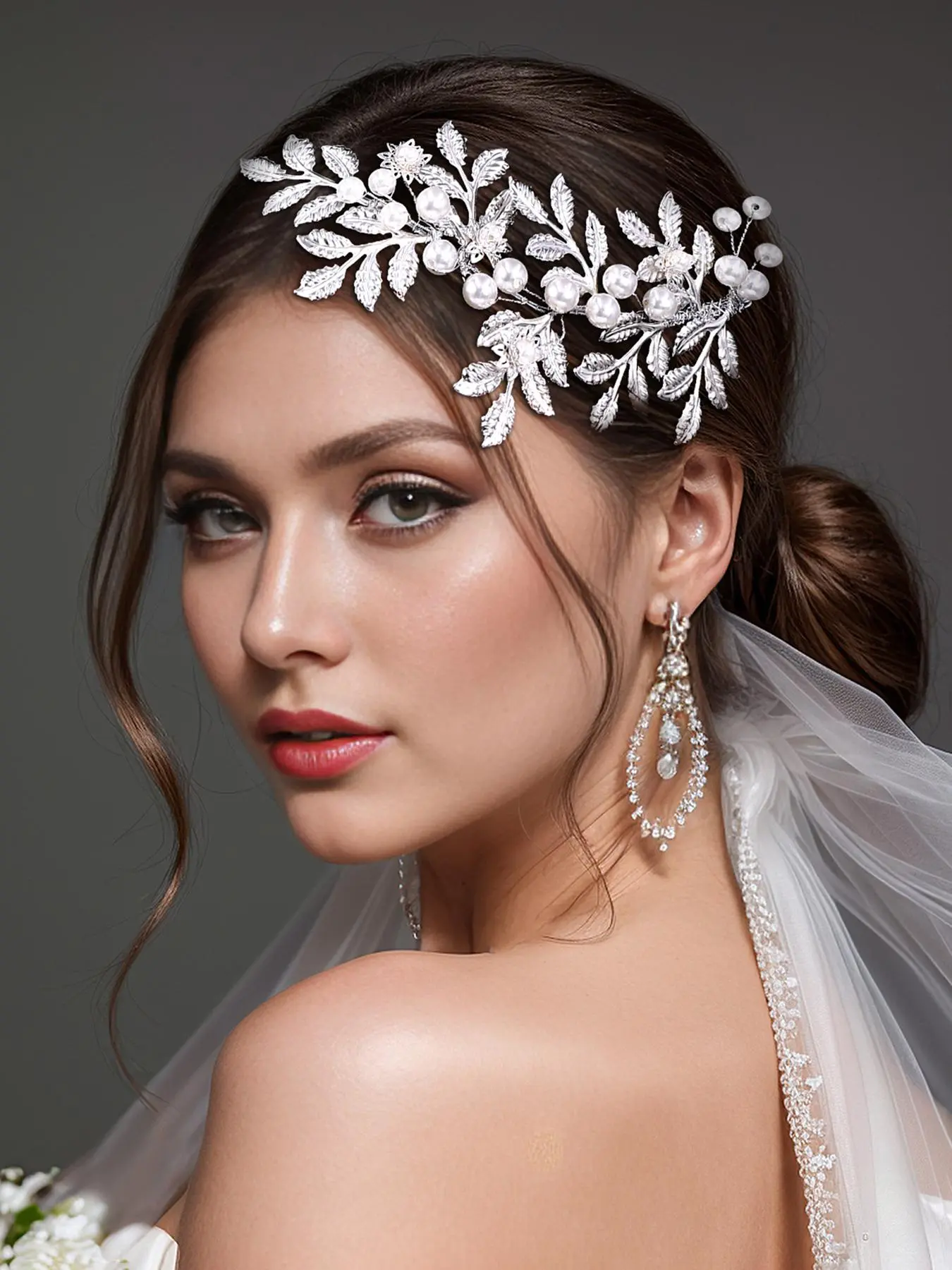 Rhinestone Decorated Leaf Design Headband, Elegant Bridal Headwear for Wedding Bridal Party Formal Occasions, Fashion Hair Accessories for Women