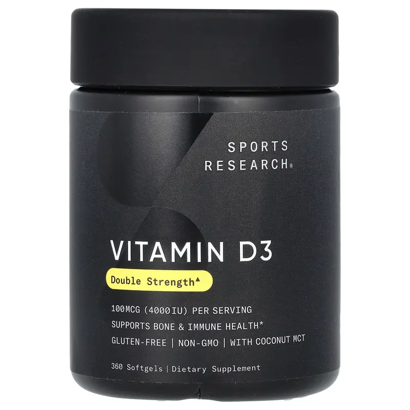 Sports Research Vitamin D3, 100 mcg (4,000 IU), 360 Softgels