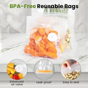 70pcs  Vacuum Sealer Bags Upgraded Thickened Upright Aluminum Foil Sealing Storage Bags with Labels & Zipper Locks BPA-Free Reusable for Vegetables Fruits Meat Perfect for Gifts Commercial Grade pp