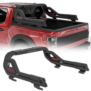 Universal Roll Bar for Full-Size & Mid-Size Pickup Trucks, Adjustable Sport Bed Rack Roll Bars Compatible with Ford F-150/F-250/F-350,Ram 1500/2500/3500,Tacoma,Tundra,GMC Sierra, Silverado and Titan