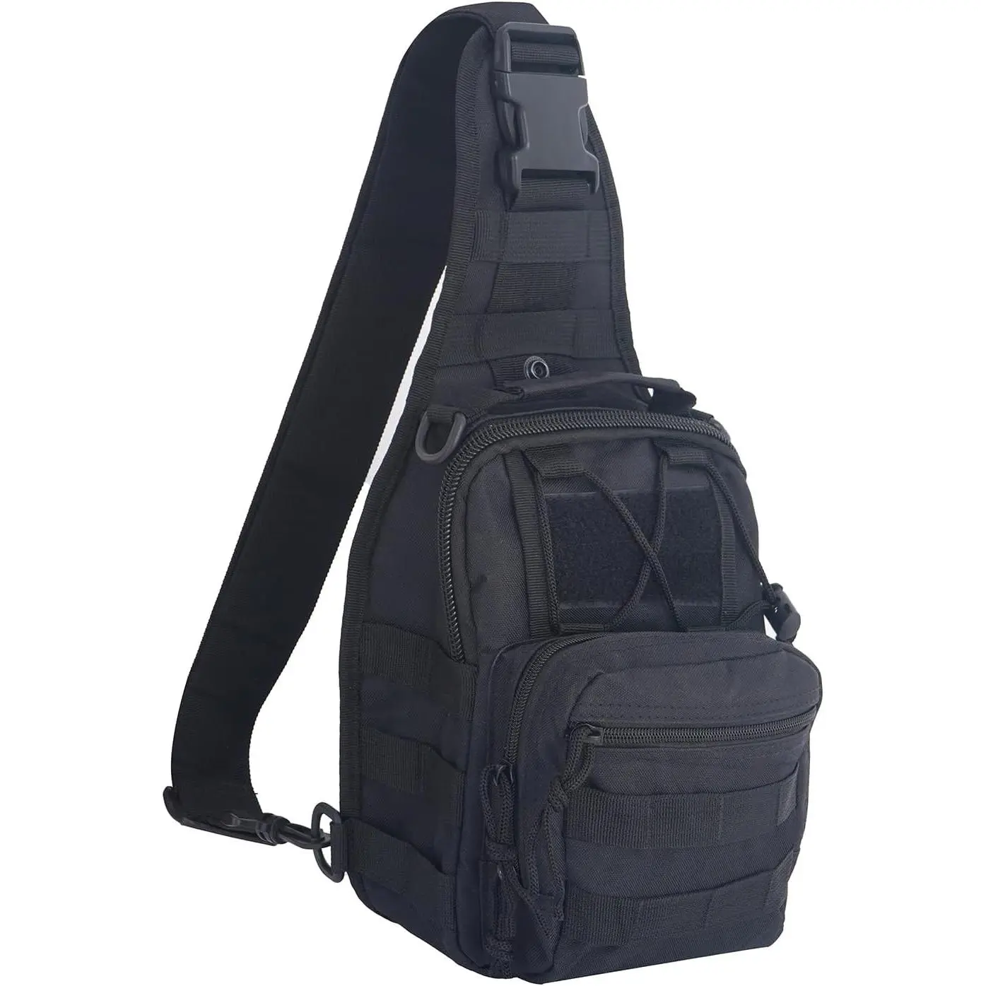 Outdoor Tactical Bag Backpack, Military Sport Bag Pack Sling Shoulder Backpack Tactical Satchel for Every Day Carry (Black)