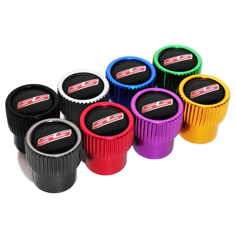 Red Chevrolet Logo Tire Valve Stem Caps – Set Of 4 – Steel Keychain Included