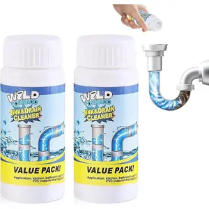 2PCS Wild Pipe Dredge, Wild Sink and Drain Cleaner, Drain Cleaner Powder for Pipeline Quick Tool (2, A)