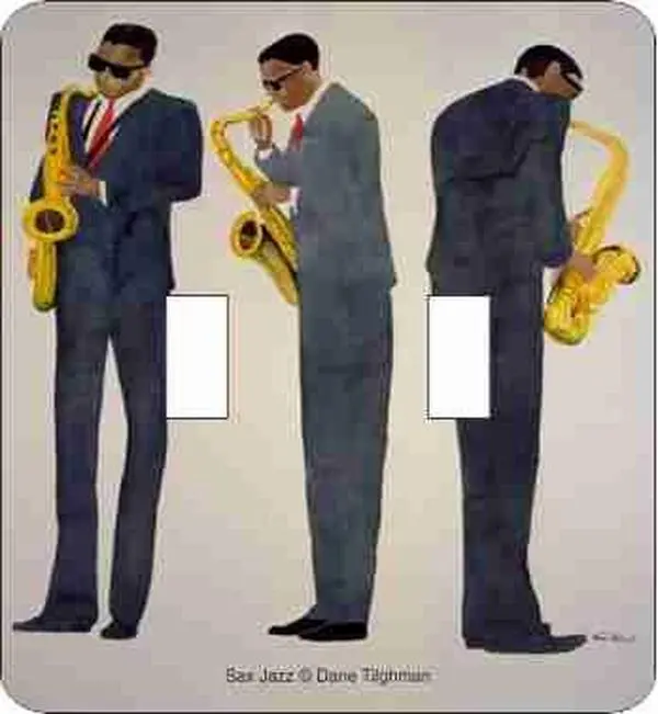 Sax Jazz Double Switch Plate (African American Double Switch Plate)