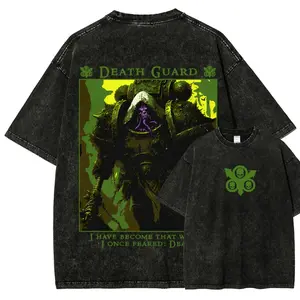 Death Guard Shirt Grimdark Chaos Graphic Tee, Nurgle Inspired War Gaming T Shirt, Dark Fantasy Space Warrior Tee, Vintage Washed Style Shirt, Unisex Gamer Gift, Simple Look, Easy to Match, Easy Care, Machine Wash Safe