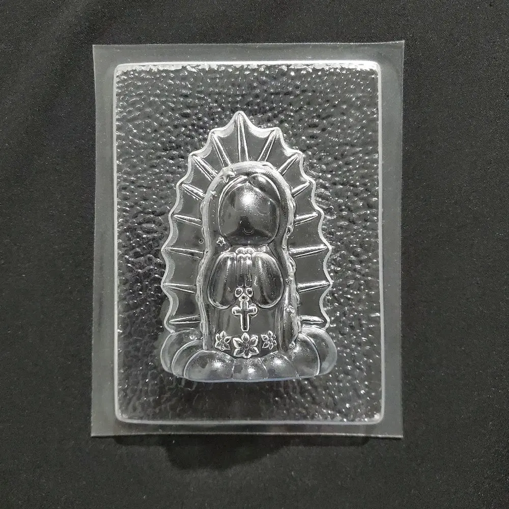 Flexible Mini Molde de Plastico - Holy Mary Religious Figure Design